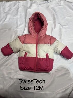 Swiss Tech Pink Fleece Jacket with Cross Logo
